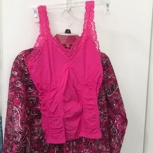 Stretch hot pink tank top